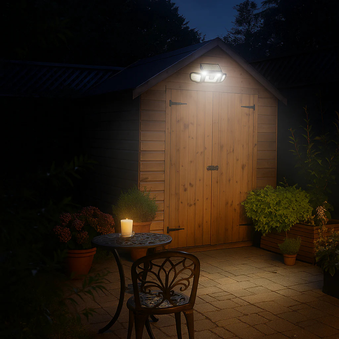 LjusVakt™ – Solcellsdriven Säkerhetslampa med Rörelsesensor