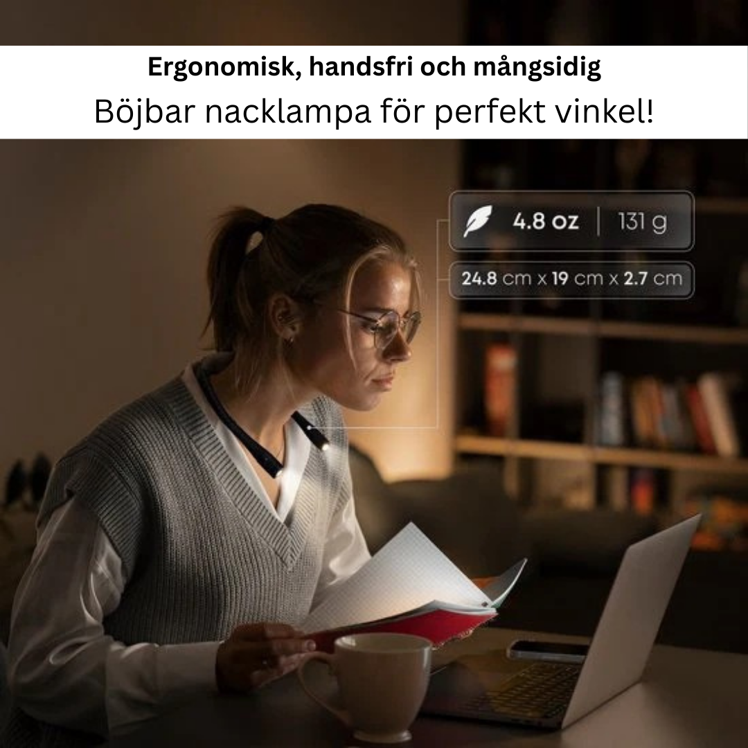 GlödNacke™ – Handsfri Läslampa