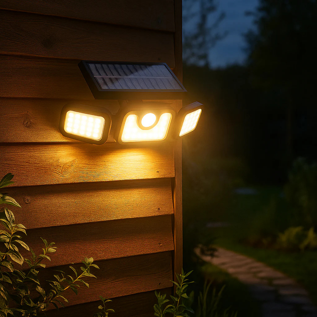 LjusVakt™ – Solcellsdriven Säkerhetslampa med Rörelsesensor